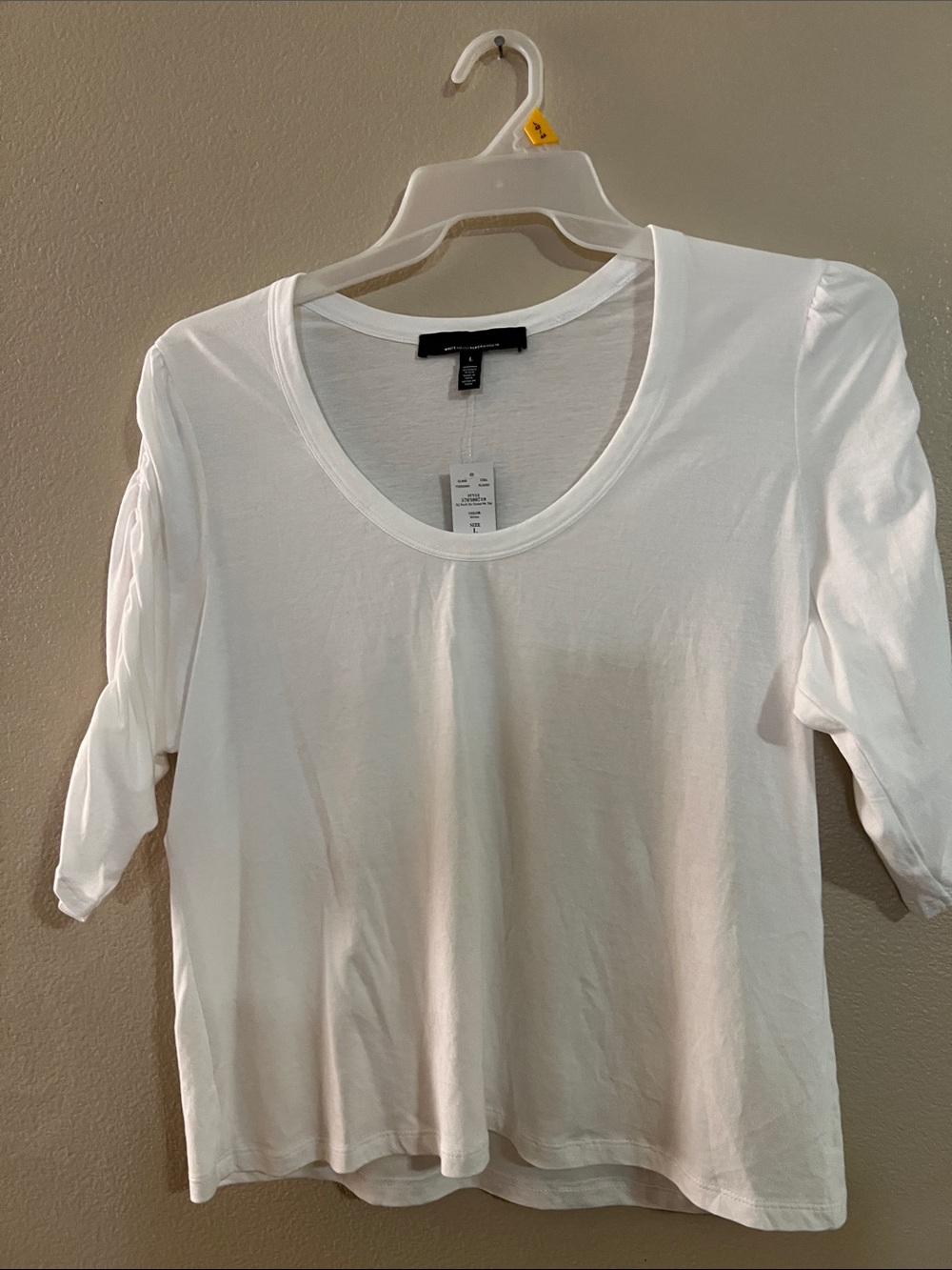 Rich sleeve scoop neck top cotton
